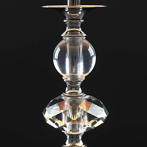 Pair of - Modern Polished Chrome and Glass Touch Table Lamps with Pleated White Shades - Complete with 5w LED Dimmable Candle Bulbs [3000K Warm White]