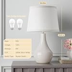 Fenmzee Ensemble de lampes de table de chevet 2 - Lampes modernes en céramique crème, lampe de chevet classique pour chambre, salon et bureau de table(Deux 3000K Ampoules comprises)