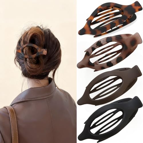 4-Pack Medium Duckbill Hair Clips for Women: French Non-Slip Strong Hold Hair Claws for Thin to Thick Hair, All-Day Comfort for Driving, Lying Down & Exercise