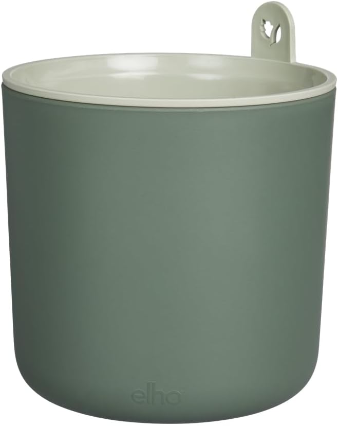 elho Happy Herbs 15 - Herb Pot Self-Watering - Propagation Pots - 100% Recycled Plastic - Diameter 24.5 x Height 23.1 cm - Green/Leaf Green