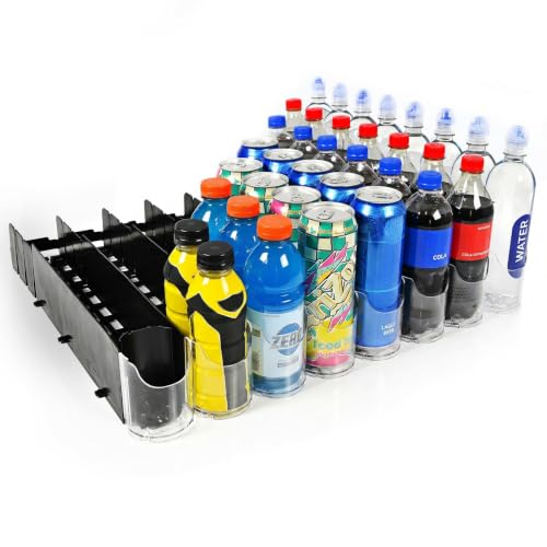 Display Technologies Fridge Organizer & Soda Can Dispenser for Refrigerator - Drink Dispenser & Refrigerator Storage (6-Pack)