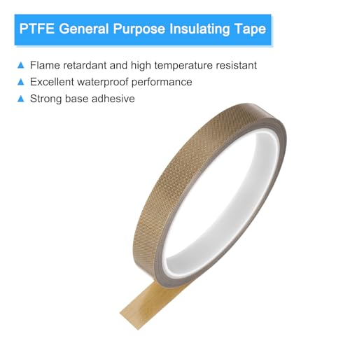 Image of MECCANIXITY 2 Pcs High Temperature Tape 13mm PTFE Coated Fabric Tape Heat Resistant Tape for Vacuum Sealers Adhesive Tape 10m /33ft Brown 0.18mm Thickness