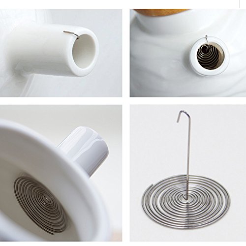 Tamume 700Ml White-Ocean Style Porcelain Teapot With Stainless Steel Filter Coil, Bamboo Lid And Large Spout Design (700Ml Teapot) #TOP3