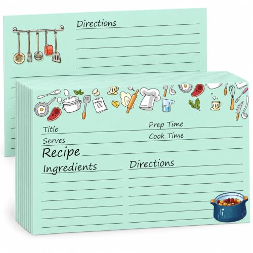 4x6 Inch Recipe Cards Double Sided, 100 Pcs Standard Recipe Cards