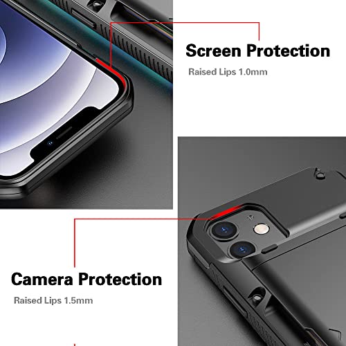 Coque antichoc TPU iPhone 7 noir housse rigide avec porte-carte - 4
