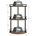 YATINEY Spice Rack, Set of 2 Lazy Susan Organizer, 3-Tier Turntable Organizer For Cabinet, Compact and Versatile, for Kitchen Countertop, Rustic Brown SR23L2BR