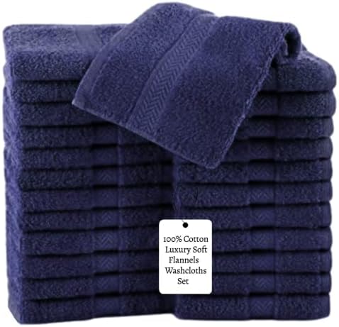 Towels towels Pack of 12 Cotton Face Cloths Set (30 x 30 cm) Super Soft Extra Absorbent Quick Dry Washcloths Gym Spa Sports 500-GSM (White, 6)