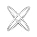 Sterling Silver "X" Criss-Cross Long Ring (Size 7)