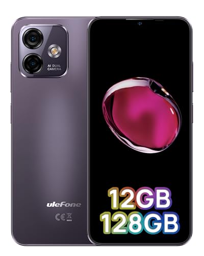 Ulefone Note 16 Pro Smartphone 12GB + 128GB/SD-256GB, Octa-Core Android 13 Téléphone Portable, Caméra 50MP+8MP 6,52 Pouces HD+, 4400mAh, 4G Dual SIM téléphone Débloqué 5G WiFi/Face ID/GPS/OTG/Violett