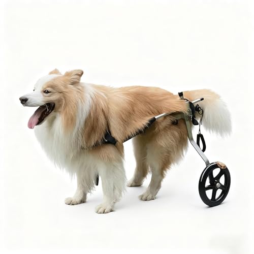 Pet Wheelchair Rear Leg Support, Big Dog Mobility Aid Cart, Heavy-Duty Aluminum Frame, Quick Push-Button Fit, Soft Seat Harness, No-Tool Setup(XXL)