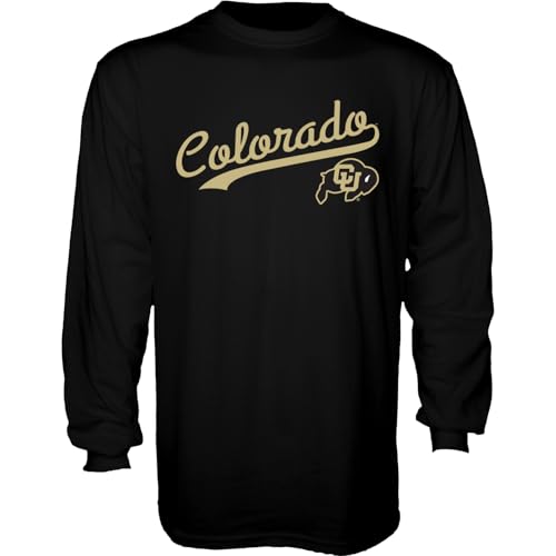 Blue 84 Men's Colorado Buffaloes Long Sleeve T-Shirt Cursive Team Color, Team Color, Large