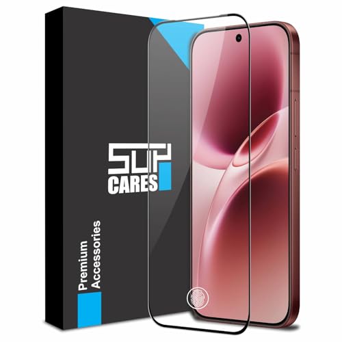 Image of SupCares Tempered Glass for Vivo V70 | Vivo V70 Elite (6.59 Inch) With Installation Kit | 9H Edge to Edge Screen Protector | Black