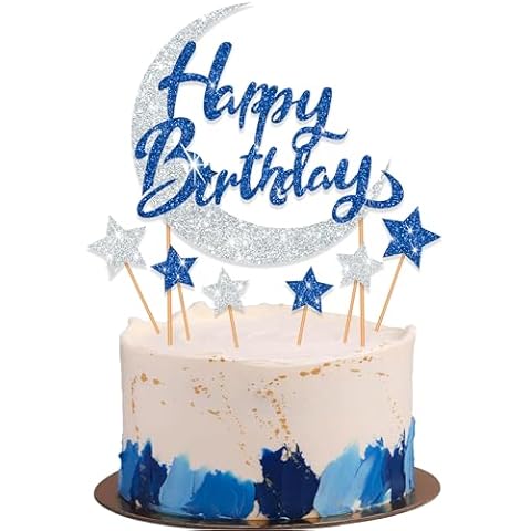Blopee Moon Cake Topper, Moon and Stars Cake Topper Cover