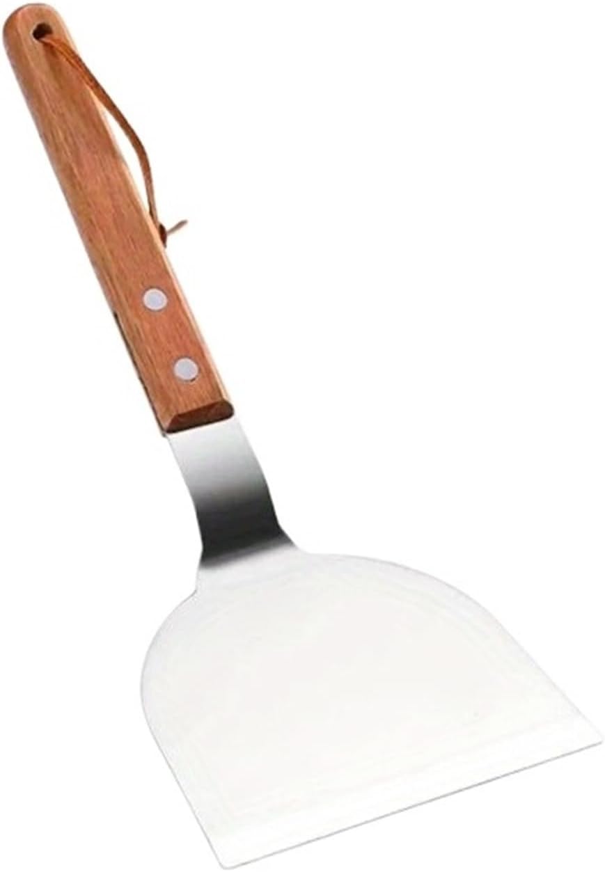 1PC Stainless Steel Cooking Shovel Wood Handle Steak Cooking Spatula Pancake Pizza Shovel Tools Kitchen Utensils