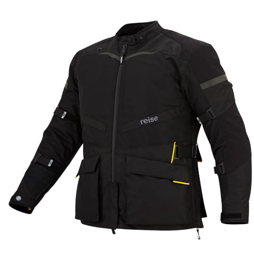 Image of Reise - PineAir Summer Adventure Touring Jacket | Durable, breathable, and designed for diverse terrains | CE Level 2 Safetech armor | Superior ventilation | Waterproof pockets - Black Color