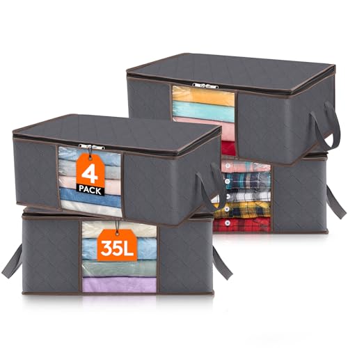 La mejor selección de Closet armable - los preferidos. 47 Lifewit Organizador de Ropa Plegable con Asa Reforzada, Bolsa de almacenamiento de Tejido Resistente y Ventana Transparente para Suéteres, Abrigos, Camisetas, Mantas, Paquete de...