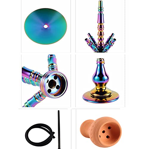 Araber Luxus 23,6" Arabische Shisha Set mit 1 Schlauch Glas Shisha-Kit Mit Shisha Zubehör (Galvanisieren Bunt) – Bild 5