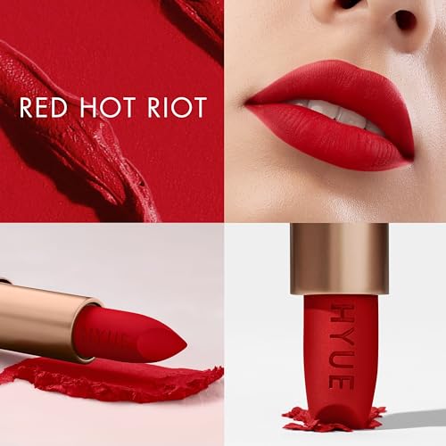 Image of HYUE Code Red Lip Kit - Liquid & Velvette Matte Lipsticks, Lip Tint, Lip Plumper | 16.4 ml | Long-Wear Soft-Matte Finish | with Jojoba, Almond & Indian Gooseberry Extract | Makeup Set