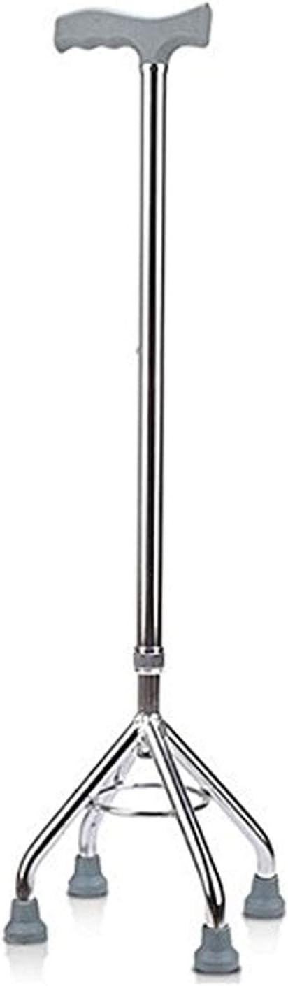 Walking Stick with 4 Legs (Quadripod) | Adjustable Height Aluminium Walking Stick for Old People | Heavy Duty & Portable Walking Aid for Seniors & Medical Recovery Use