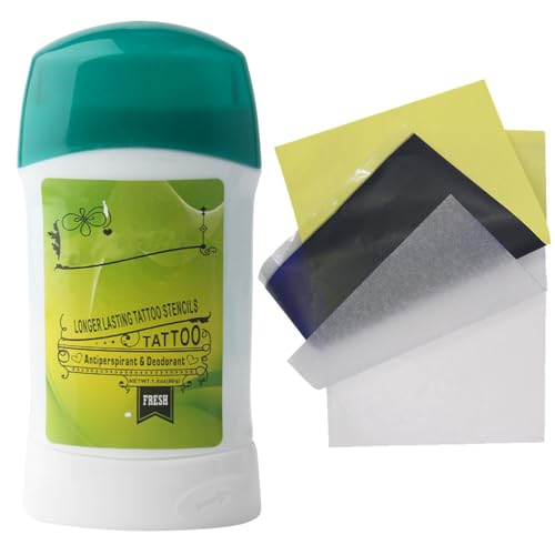 Tattoo Transfer Gel with 15 Tattoo Transfer Paper Cream Stencil Gel Stencil Temporary Stickers Paper
