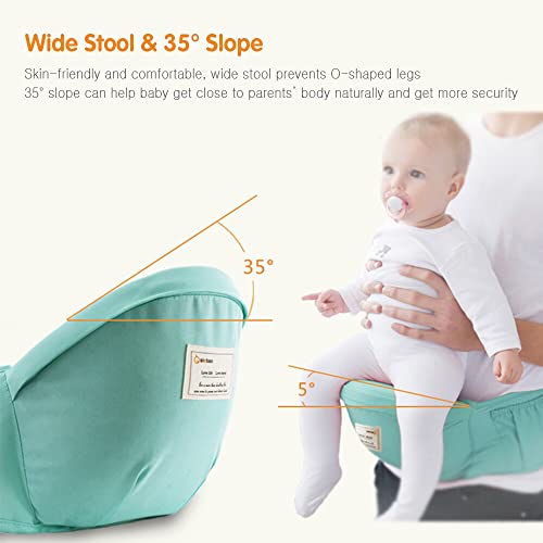 tetey Baby Carrier with Hip Seat Breathable & Detachable Design Adjustable Strap Side Pocke Mtifunct