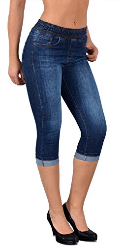 Capri jeggings skinny ESRA extensible et galbant style denim en grandes tailles