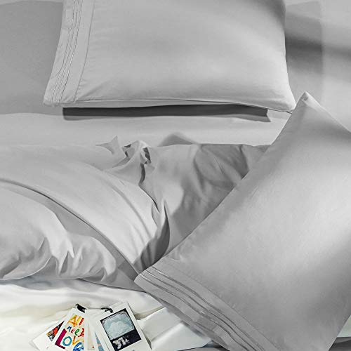 SONORO KATE Bed Sheet Set Super Soft Microfiber 1800 Thread Count Luxury Egyptian Sheets Fit 18-24 Inch Deep Pocket Mattress Wrinkle-6 Piece (Grey, Queen) by SONORO KATE - Image 5