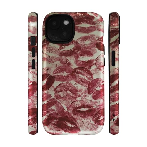 qizjio Lips Phone Case Shockproof Protective Kiss Lipgloss Phone Cover for iPhone 13/14