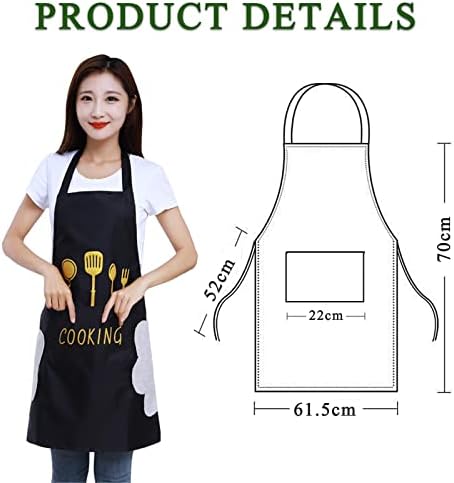 Kitchen Apron, Unisex Cooking Aprons for Women & Men, Wipeable Bib Aprons With Pocket Oil-Proof & Waterproof Apron For Women And Men - Chef Apron For Home Kitchen