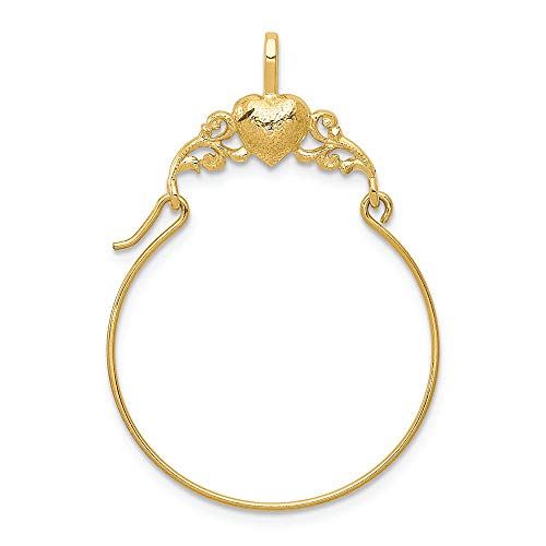FJC Finejewelers 14k Yellow Gold Polished Heart Charm Holder