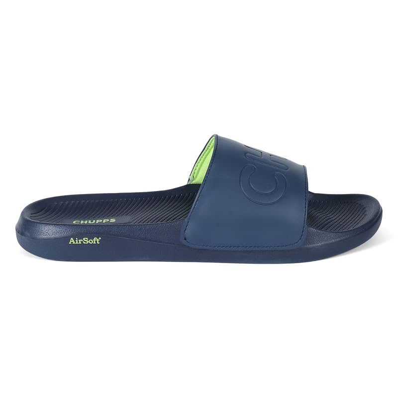 Image of CHUPPS Pure Black Drift Orthopedic Slippers | Soft Footpharma Footbed | Breathable Ventilation Holes | Lightweight Flip Flops | Anti-Skid Chappals for Everyday For Mens