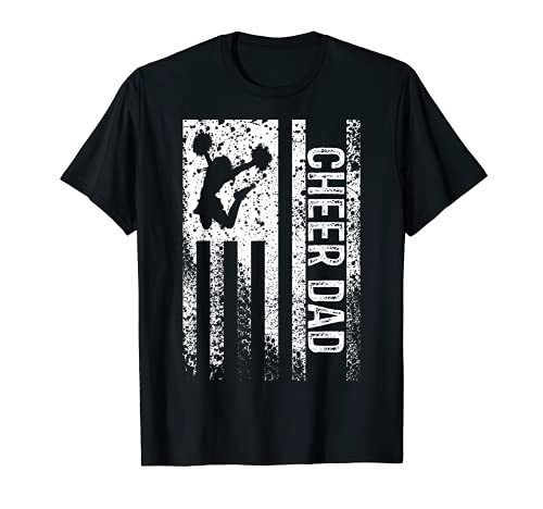 Uomo Cheer Dad Vintage Bandiera Americana Padre Cheerleader Squad Maglietta