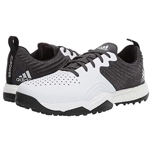 adidas Men's Adipower 4ORGED S Golf Shoe, Black/White/Silver Metallic, 7 M US