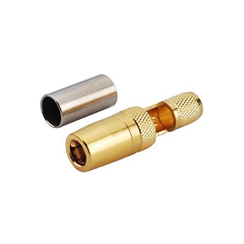 5pcs Rf Electronics Wire Terminal Coaxial Cable Copper Alloy Connector SMB Plug Straight Crimp for Rg58 Lmr195 Ships from USA