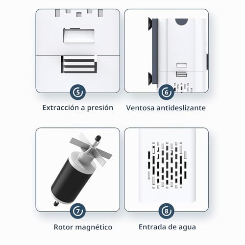 Miniatura 5 de Kavolet Filtro Para Acuario 15 W, Filtro Acuario Interno Con Flujo Máximo De 1000 L H, Filtro Pecera Para Tanques De Agua De 80-250l, Flujo De Aire Ajustable, Silencioso Y Bajo Ruido