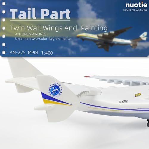 Antonov AN-225 Mriya 1/400 Diecast Model Kit - Military Transport Airplane with Stand (Ukrainian Livery) for Collectors or Gifts
