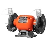 VEVOR Bench Grinder, 6-inch Single Speed Bench Grinder, 1750RPM Low-Speed Table Grinders with 250W 2A Induction Motor, 36/60-Grit Grinding Wheels & Adjustable Tool Rest for Precise Sharpening Grinding