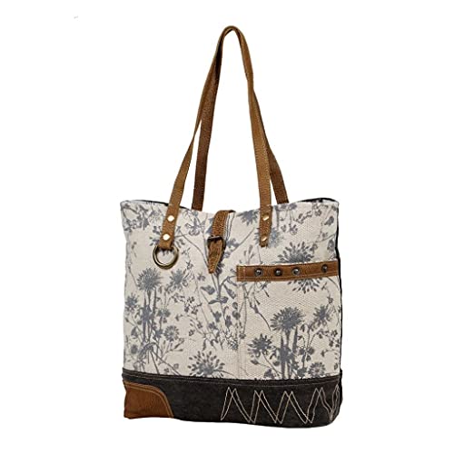 Image of Myra Bag Floral Purses for Women - Canvas Floral Purse with Genuine Leather Accents, Casual Everyday Women's Flower Bag