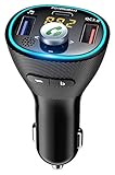 AMPLIA COMPATIBILIDAD: Nuestro transmisor fm bluetooth se puede emparejar como un kit de manos libres con todos los dispositivos habilitados para Bluetooth, como compatible con iPhone, compatible con iPad, para Samsung, para Xiaomi etc. Con el rango más amplio de 87.5 MHz - 108.0 MHz, puede disfrutar de una experiencia musical más estable sin interferencias