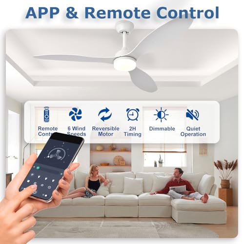 MuyuTc Ceiling Fan with Lights and Remote: 52" White Quiet Dimmable Fan by MuyuTc - Used condition - Image 8