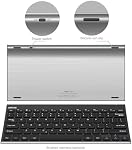 Bluetooth Keyboard, Arteck Stainless Steel Universal Portable Wireless Bluetooth Keyboard for iOS iPad Air, Pro, iPad mini, Android, Windows Tablets PC Smartphone Built in Rechargeable Battery