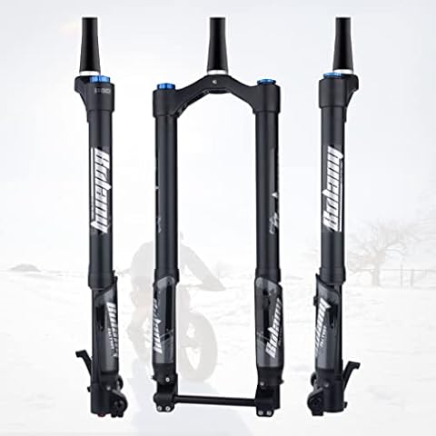 QHIYRZE Bike Bike Inverted Suspension Fork 26/27.5/29 Inch Universal 5.0" Fat Tire Bike Air Fork Travel 160mm Tapered Downhill Front Fork Thru Axle 150×15mm Adjustable Rebound HL Cover