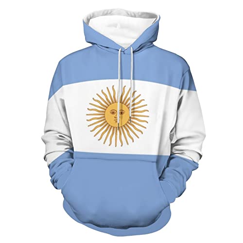 Hoodies For Men Argentina Flag Unisex Pullover Sweatshirt Fashion 3D Print Autumn Winter Casual Loose Long Sleeve With Pocket M #TOP13
