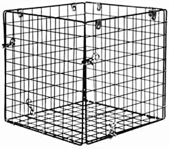 Square Steel Wildlife Feeder Guard and Varmint Cage, 14 x 14 x 14 Inch Powder Coated Enclosure for Spinner Plate Protection, Hinged Access Panels for 55 Gallon Drums, Hardware Included