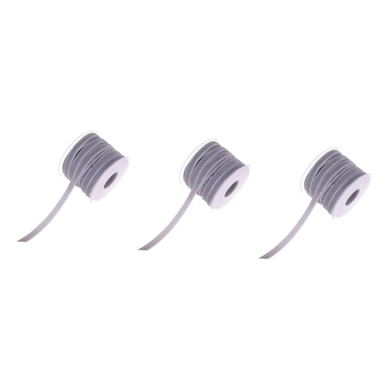 Operitacx 3rollos Cinta De Terciopelo Gris De Yardas Para y Manualidades Para Decoración De Bodas y