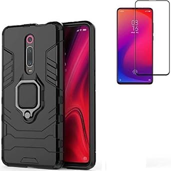 for Xiaomi Redmi K20 / K20 Pro Case,Hybrid Heavy Duty Shockproof Armor Dual Layer Protection Defender Back Case Cover for Xiaomi Redmi K20 Pro/Mi 9T/9T Pro Tempered Glass Screen Protector Black