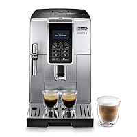 De'Longhi Dinamica ECAM 350.35.SB Kaffeevollautomat mit Profi-Milchaufschäumdüse für Cappuccino, Espresso, Kaffee und Long Coffee Direktwahltasten, Klartext Digitaldisplay, 2-Tassen-Funktion, Silber – Ansicht 1