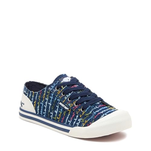 Image of Rocket Dog Jazzin Radio Cotton Women's Blue Trainers - UK 5
