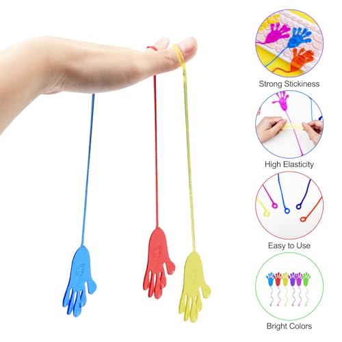 Traxenta 36 Stück Gummi Hand, Klebehände Spielzeug, Klebehand Spielzeug, Klatschhand für Kinder Set, Klebrigkeit Klatschhände Set, Klebrige Gummihand, Bunte Glibberhand für Den Kindergeburtstag