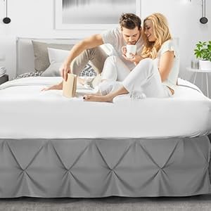 Nestl Dark Grey Bed Skirt Queen Size, Pinch Pleat Queen Bed Skirt, 14" Inch Drop Queen Bedskirt, Hotel Quality Dark Grey Bed Skirts Premium Microfiber Bedskirt for Queen Bed, Dark Grey Queen Bed Skirt Nestl Dark Grey Bed Skirt Queen Size Pinch Pleat Queen Bed Skirt 14 Inch Drop Queen Bedskirt Hotel Quality Dark Grey Bed Skirts Premium Microfiber Bedskirt for Queen Bed Dark Grey Queen Bed Skirt